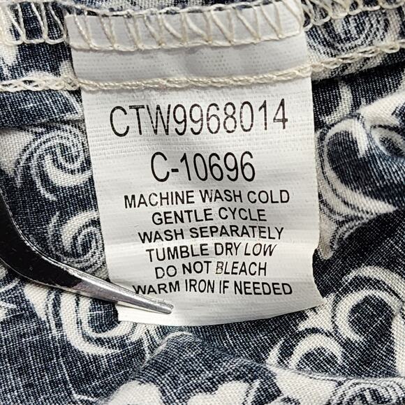 Cruel Girl Top Womens L Black Cream Geometric Pearl Snap Western Cowgirl Casual - Picture 7 of 10